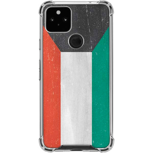 Kuwait Flag Distressed Google Pixel 5a 5G Clear Case